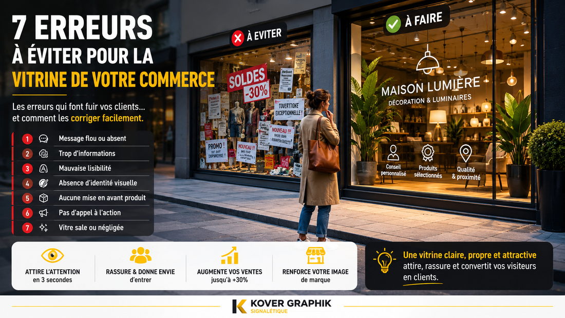 7 erreurs à éviter pour la vitrine de votre commerce