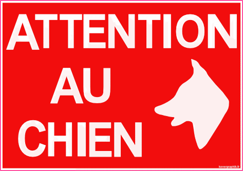 Panneau Attention au Chien 30 x 40 cm – Signalétique Sécurité PVC