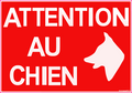Panneau Attention au Chien 30 x 40 cm – Signalétique Sécurité PVC
