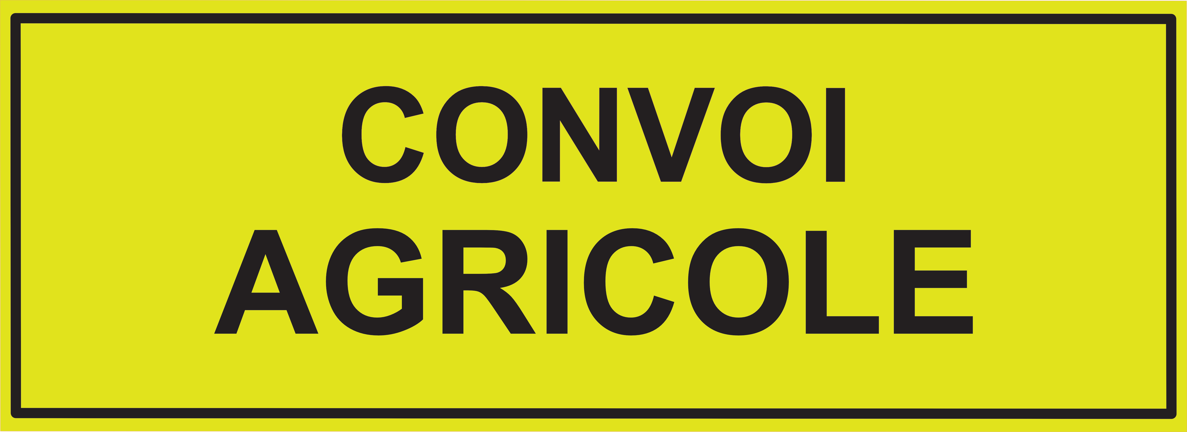 Plaque Magnétique CONVOI AGRICOLE Jaune Réfléchissant – Dimensions Réglementaires