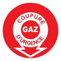 Panneau pvc Coupure Gaz d’Urgence | Signalétique de Sécurité Rouge