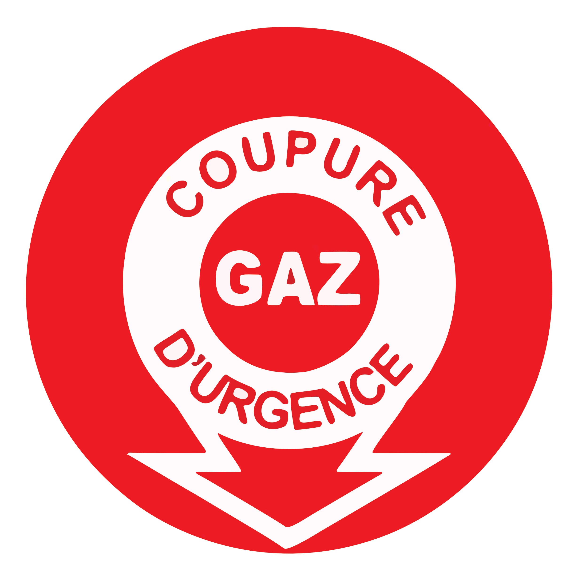 Sticker Coupure Gaz d’Urgence | Signalétique de Sécurité Rouge