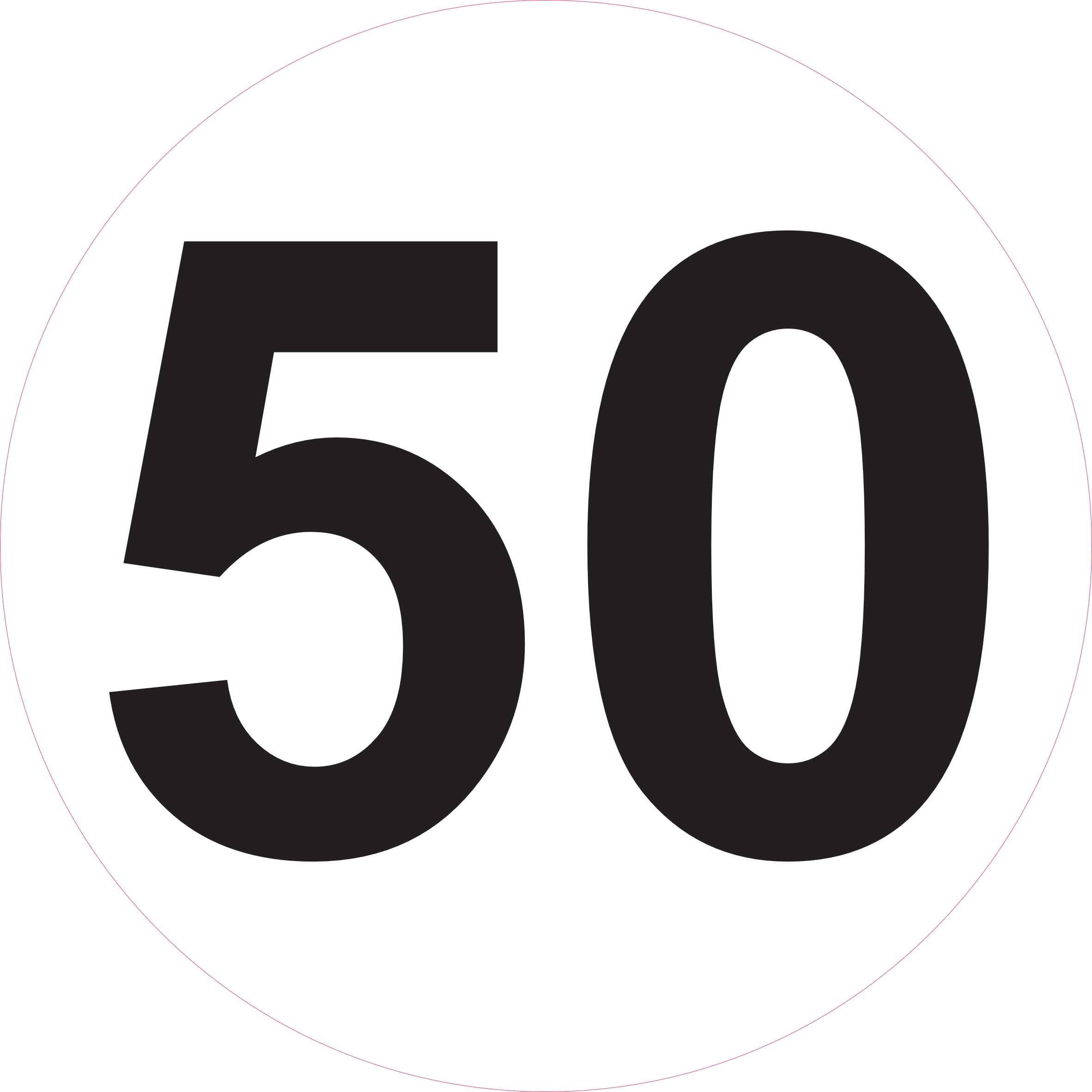 Disque de limitation de vitesse 10 à 130 km/h – Ø 200 mm – Signalisation véhicule