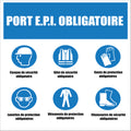 Panneau pvc 3 mm Port E.P.I. Obligatoire – Signalisation Équipements de Protection – Plusieurs Tailles et Lots Disponibles