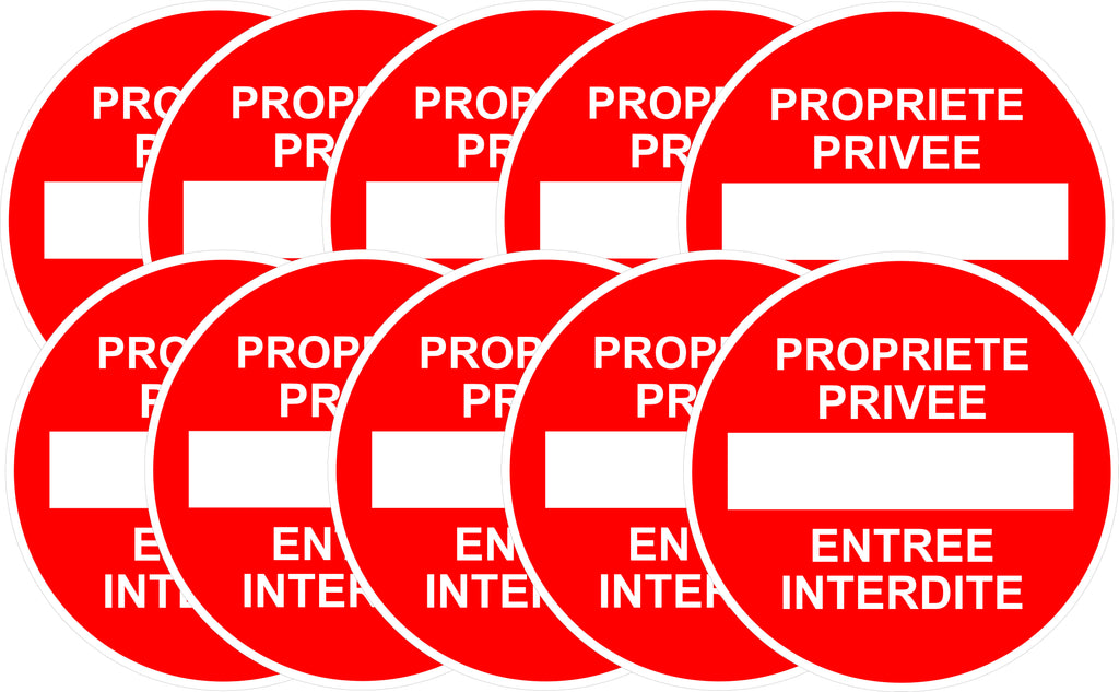 Sticker Propriété Privée – Entrée Interdite | Signalétique Accès Privé Extérieur
