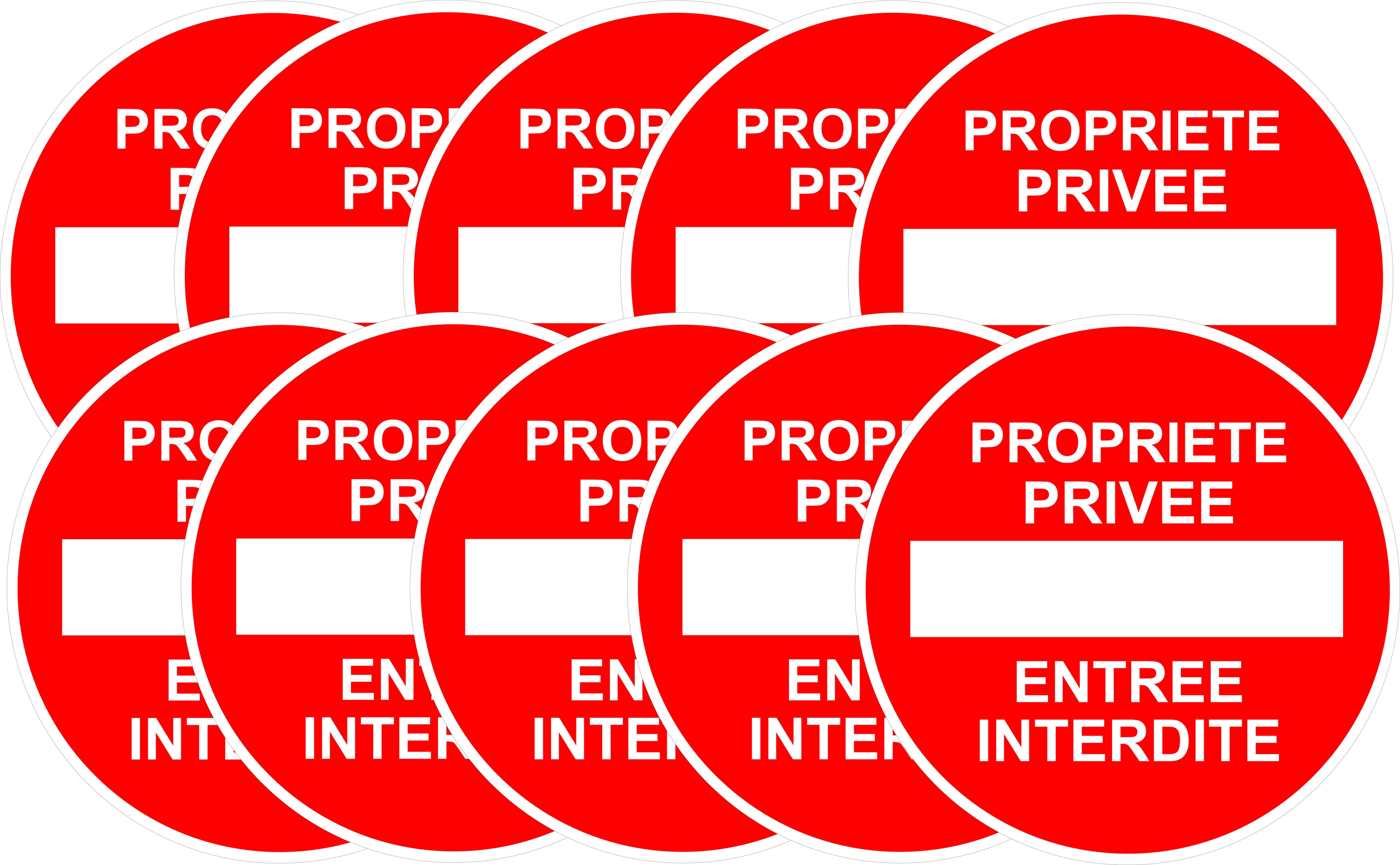 Sticker Propriété Privée – Entrée Interdite | Signalétique Accès Privé Extérieur