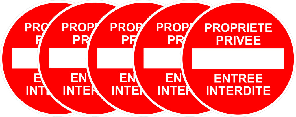 Sticker Propriété Privée – Entrée Interdite | Signalétique Accès Privé Extérieur