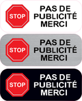 Sticker Stop Publicité Merci – Autocollant Boîte aux Lettres 6 x 2,5 cm