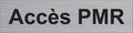 Plaque Accès PMR gravée – PVC bicouche aspect aluminium brossé 20 x 5 cm