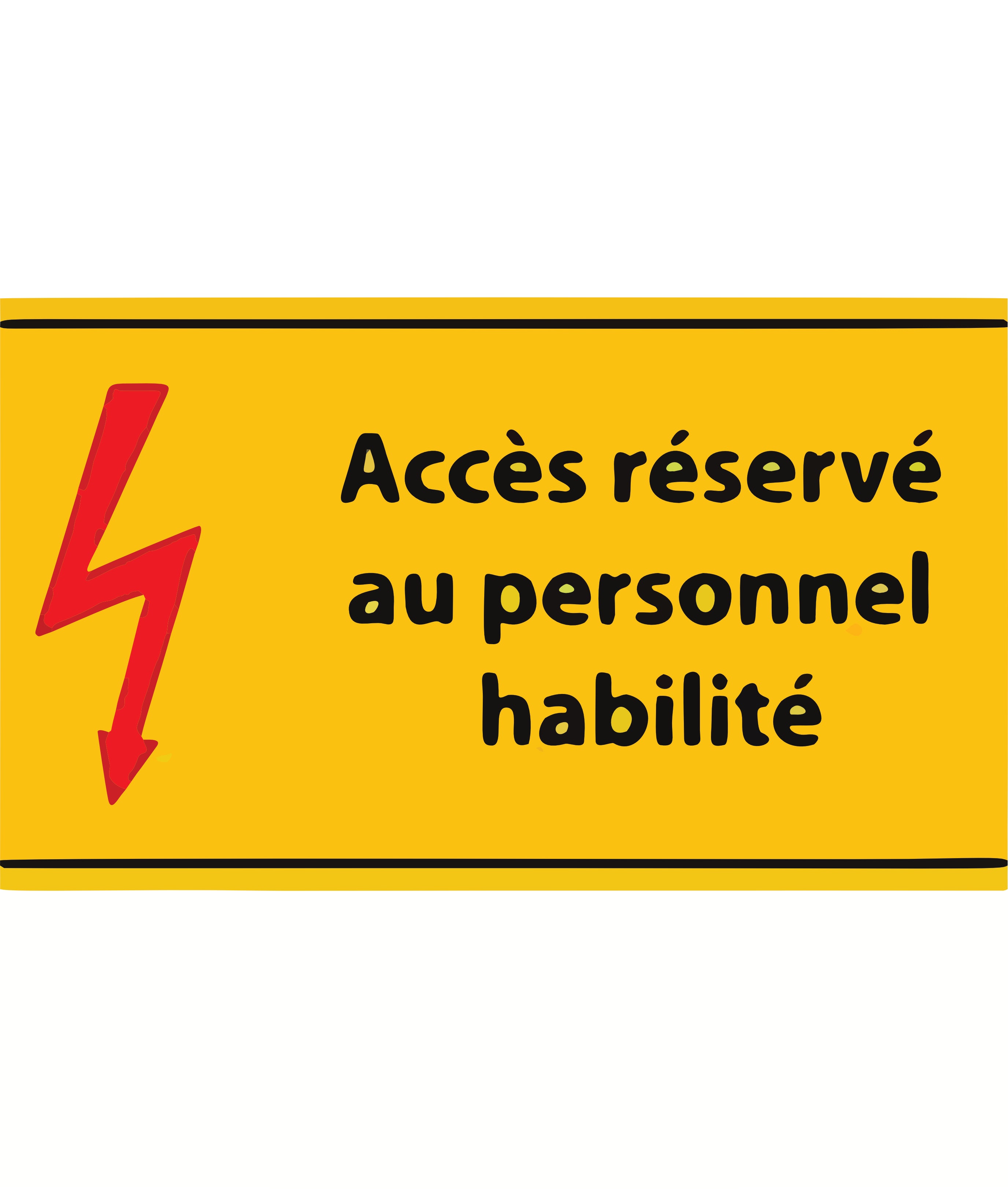 Sticker Accès Réservé au Personnel Habilité | Signalétique Électrique de Sécurité