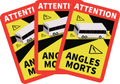 Sticker Angles Morts Bus & Car 17 x 25 cm – Signalisation Réglementaire Véhicule Lourd