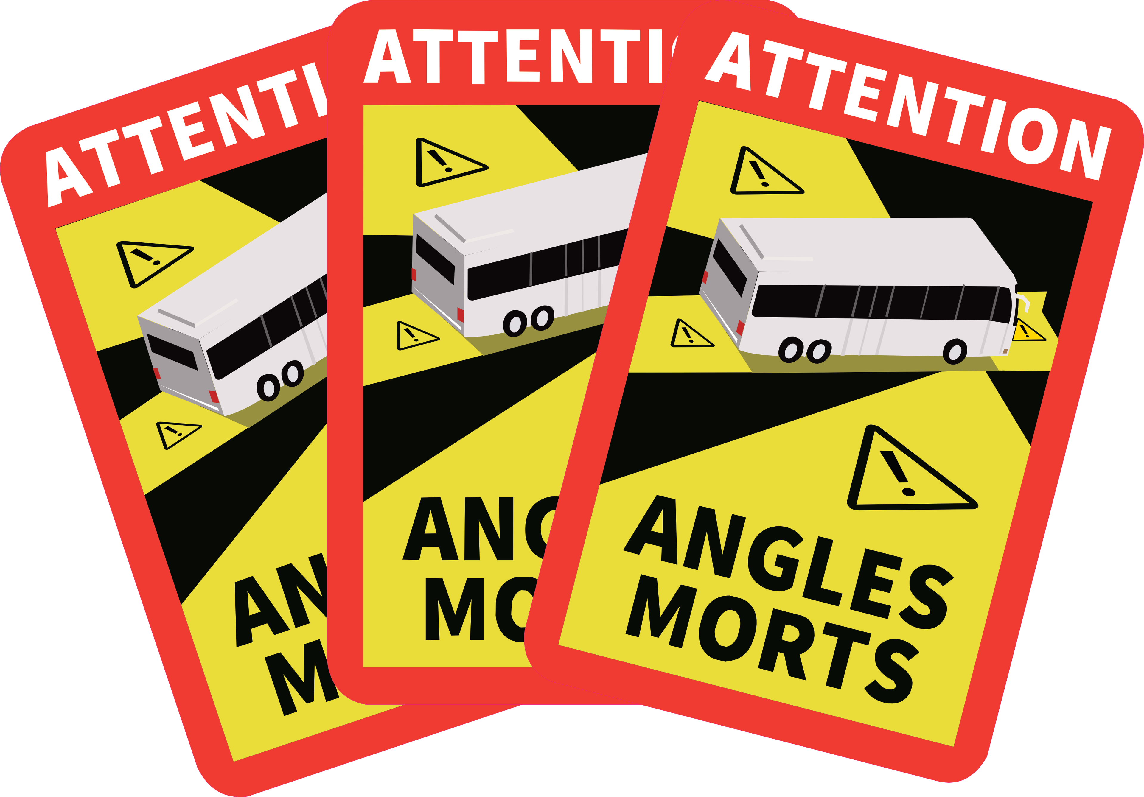 Sticker Angles Morts Bus & Car 17 x 25 cm – Signalisation Réglementaire Véhicule Lourd
