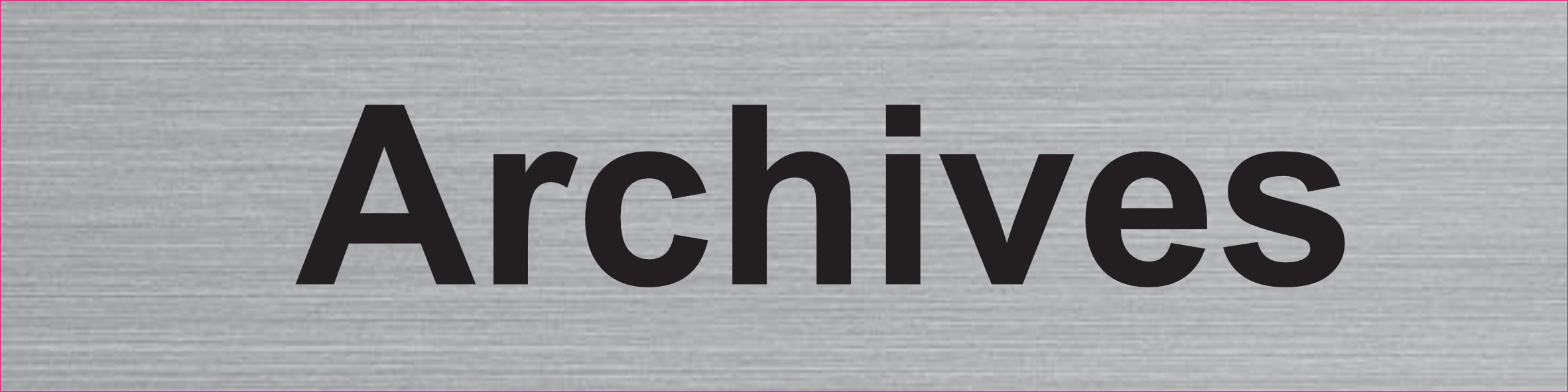 Plaque Archives gravée – PVC bicouche aspect aluminium brossé 20 x 5 cm