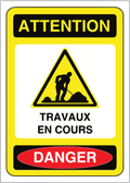 Panneau Travaux en Cours – Signalisation Chantier de Sécurité – 40 x 30 cm – panneau pvc