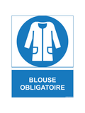 Sticker 15 x 20 cm Blouse Obligatoire – Signalisation EPI Laboratoire et Industrie –