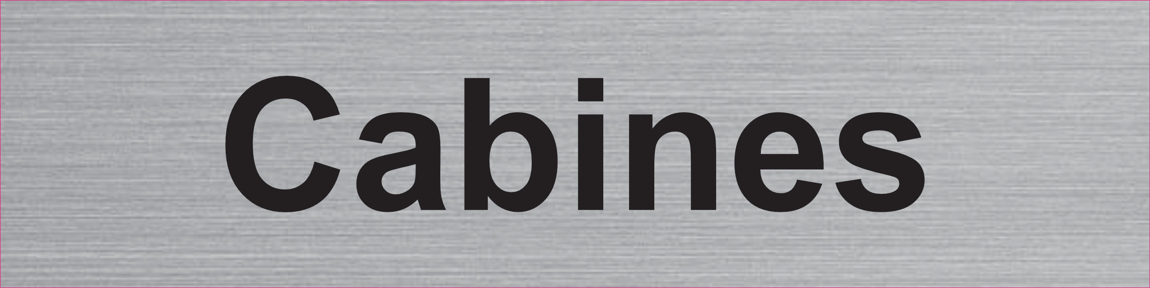 Plaque Cabines gravée – PVC bicouche aspect aluminium brossé 20 x 5 cm