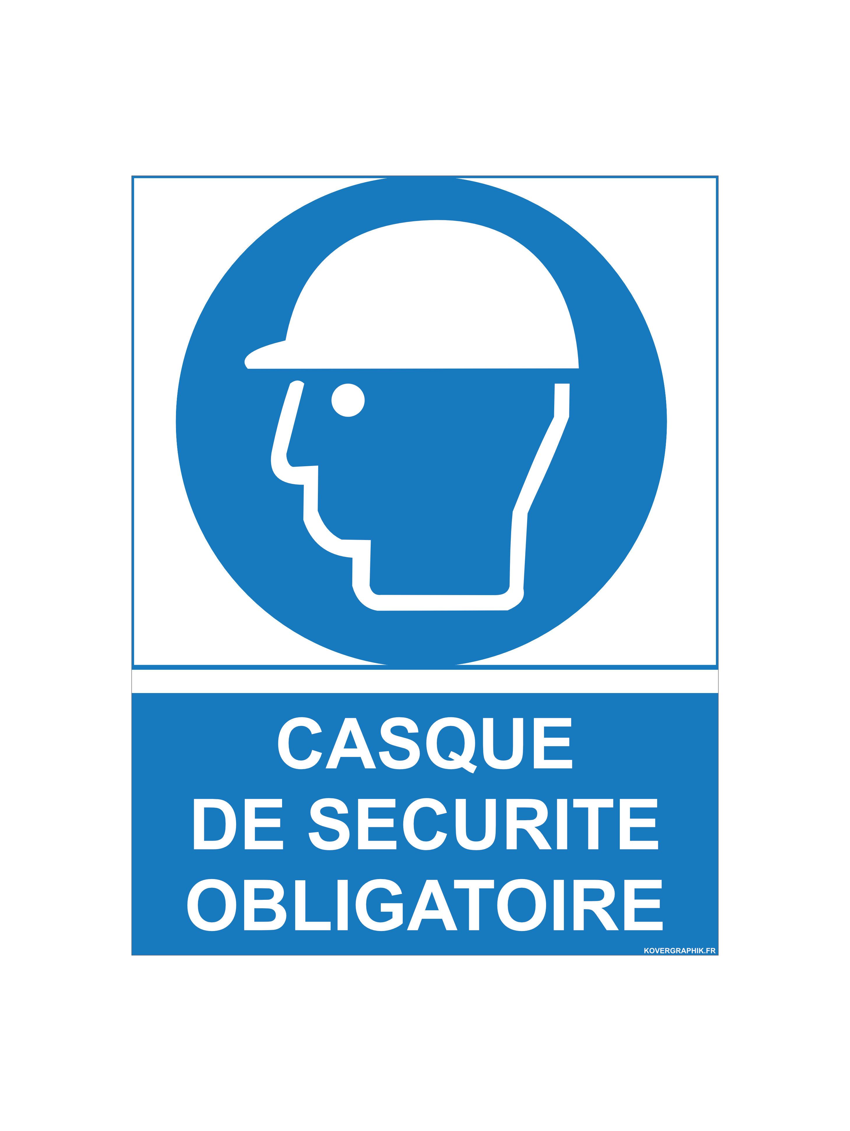 Panneau pvc 3 mm 15 x 20 cm Casque de Sécurité Obligatoire – Signalisation EPI Chantier – Plusieurs Tailles et Supports