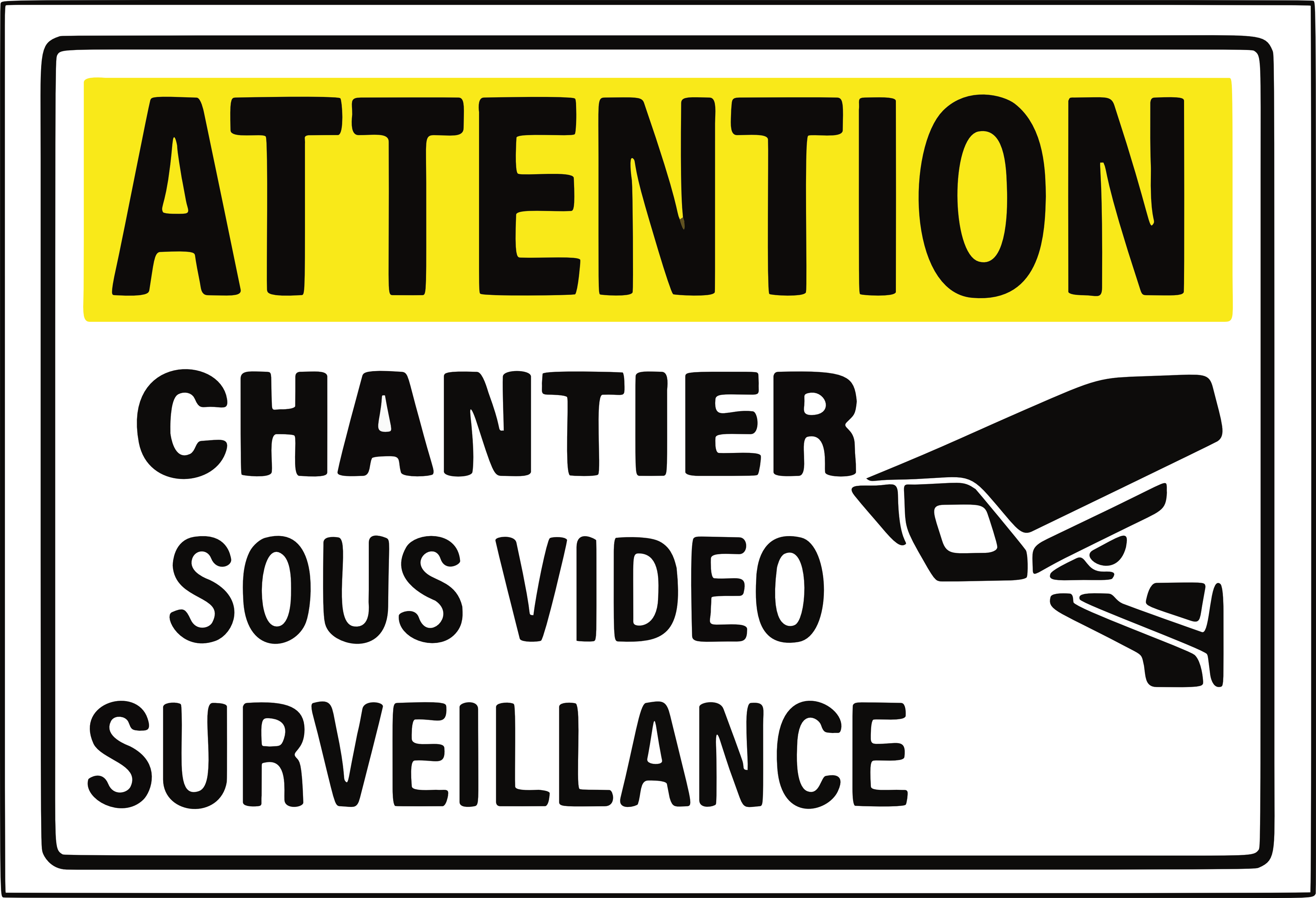 Panneau Chantier Sous Vidéosurveillance – 40 x 30 cm – sticker – Signalisation Sécurité Chantier