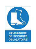 Panneau pvc 3 mm 15 x 20 cm Chaussures de Sécurité Obligatoires – Signalisation EPI Industrie et Chantier – Plusieurs Tailles et Supports