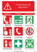 Panneau pvc Consignes de Sécurité A3 – Affichage Sécurité Incendie et Évacuation Conforme