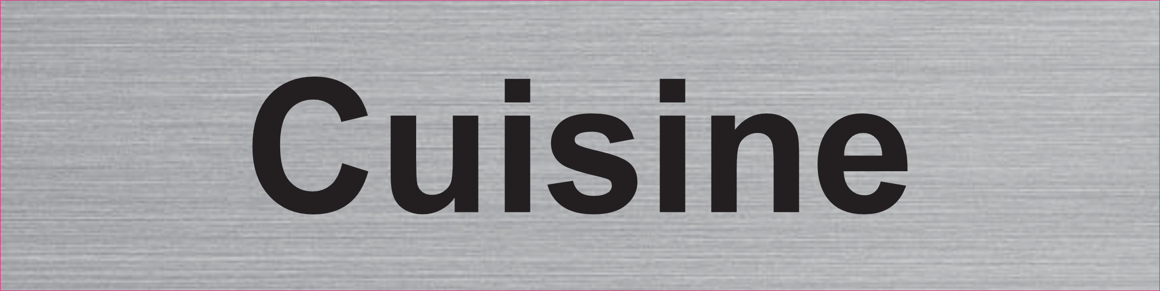 Plaque Cuisine gravée – PVC bicouche aspect aluminium brossé 20 x 5 cm
