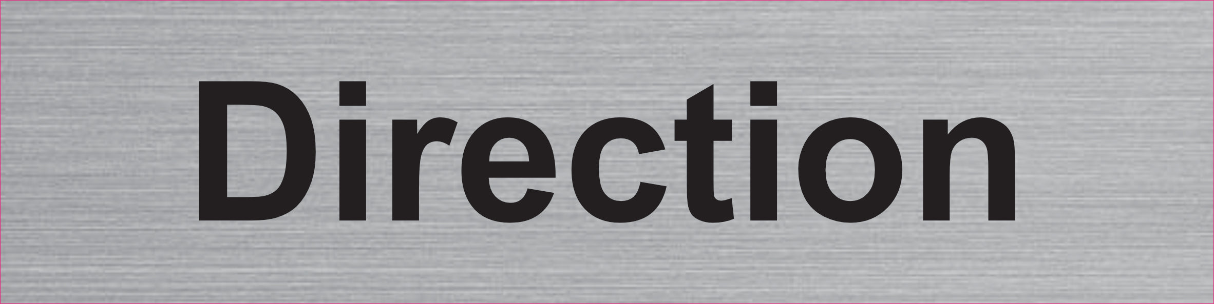 Plaque Direction gravée – PVC bicouche aspect aluminium brossé 20 x 5 cm