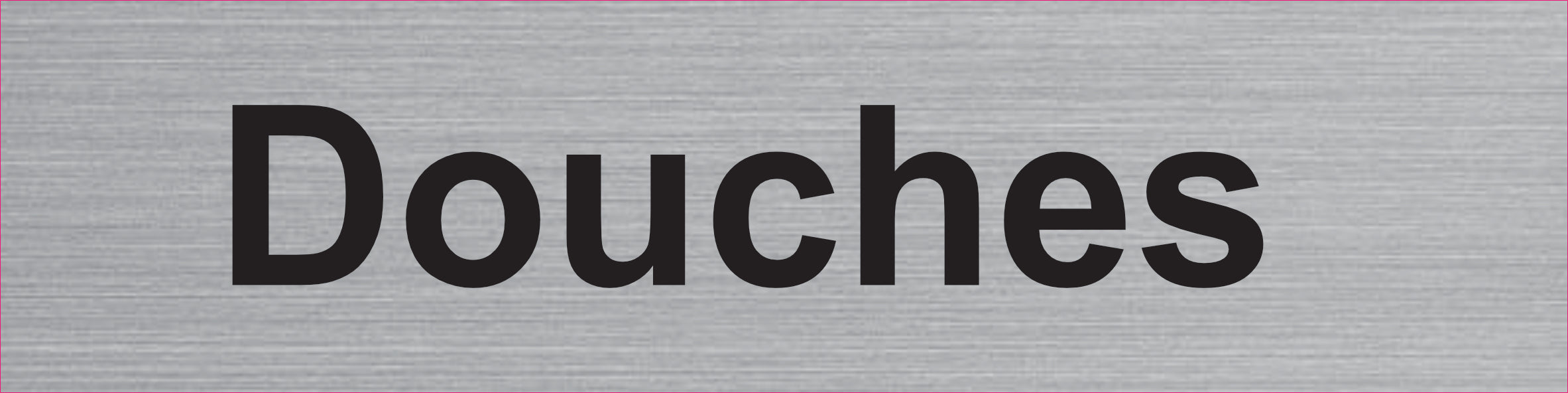 Plaque Douches gravée – PVC bicouche aspect aluminium brossé 20 x 5 cm