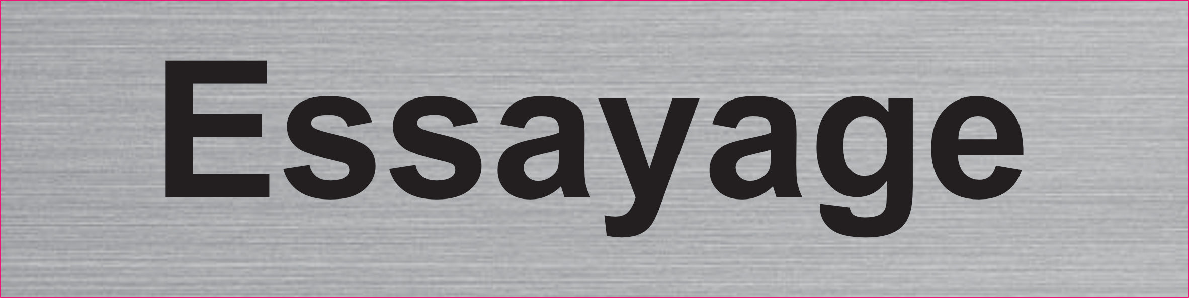 Plaque Essayage gravée – PVC bicouche aspect aluminium brossé 20 x 5 cm