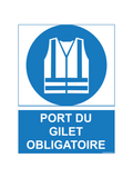 Sticker 15 x 20 cm Gilet Haute Visibilité Obligatoire – Signalisation EPI Chantier et Entrepôt –