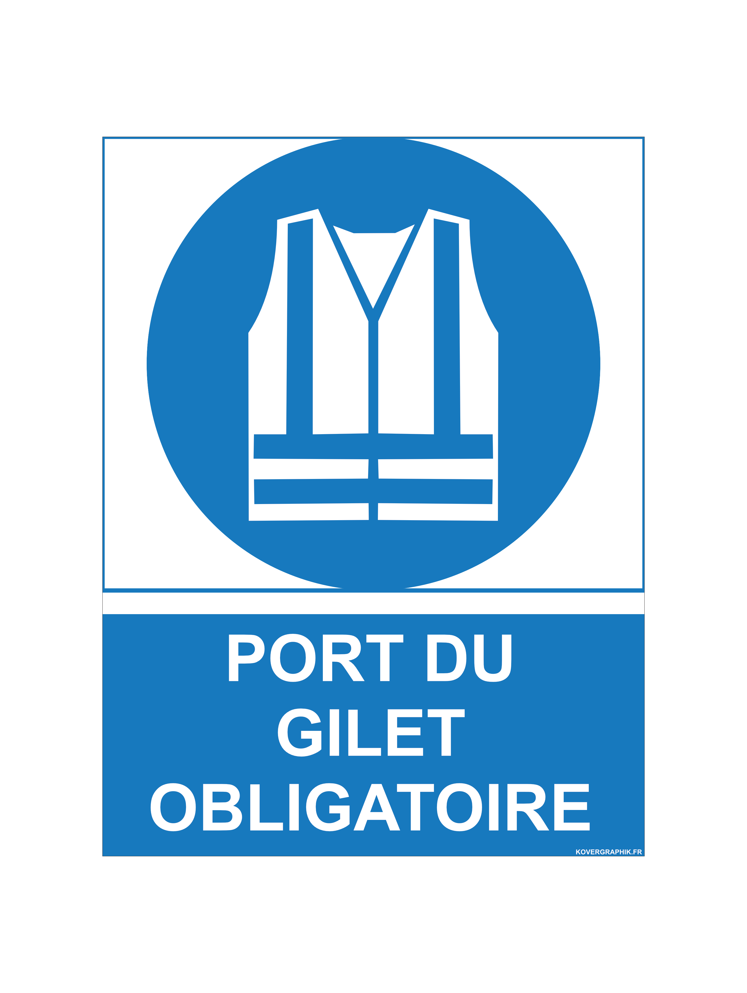 Sticker 15 x 20 cm Gilet Haute Visibilité Obligatoire – Signalisation EPI Chantier et Entrepôt –