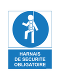 Panneau PVC 3 mm 15 x 20 cm Harnais de Sécurité Obligatoire – Signalisation EPI Chantier