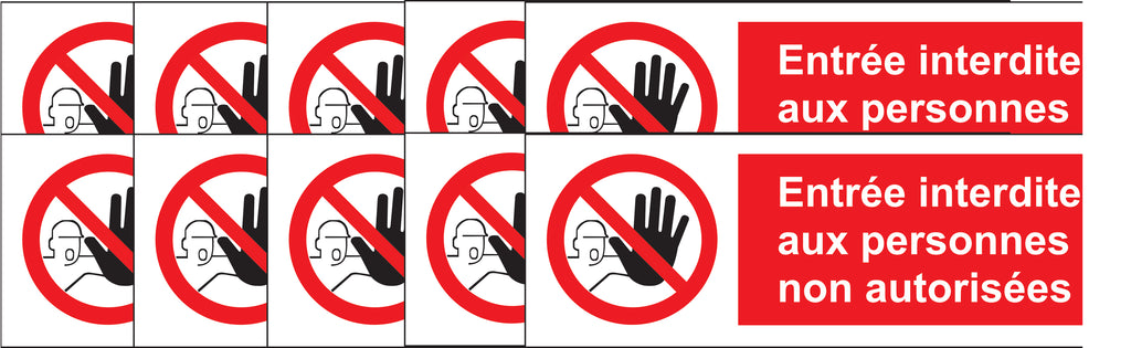 Sticker Entrée Interdite aux Personnes Non Autorisées – Signalétique Zone Sécurisée | Pro