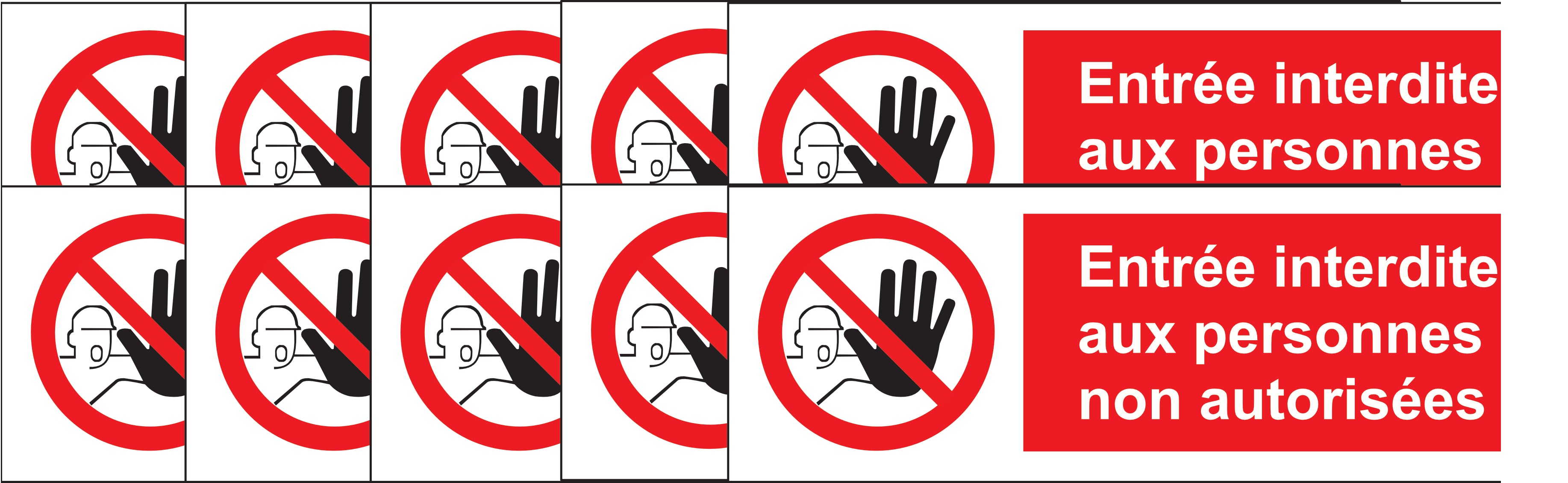 Sticker Entrée Interdite aux Personnes Non Autorisées – Signalétique Zone Sécurisée | Pro