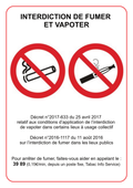 Sicker Affiche Interdiction de Fumer et Vapoter A4 | Signalétique Obligatoire
