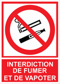 Panneau PVC 3 mm 15 x 21 cm Interdiction de Fumer et de Vapoter – Signalisation Interdiction