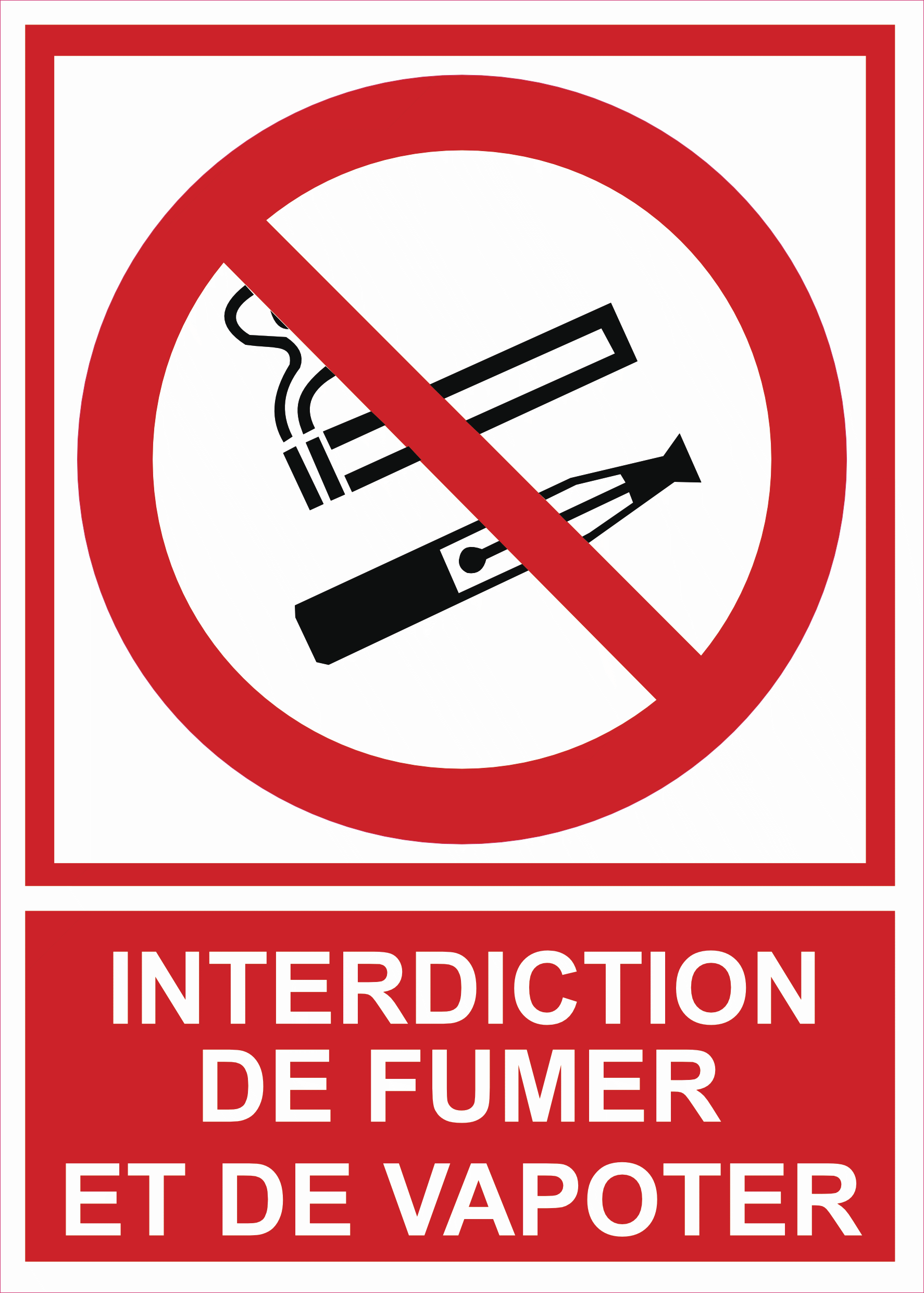 Panneau PVC 3 mm 15 x 21 cm Interdiction de Fumer et de Vapoter – Signalisation Interdiction