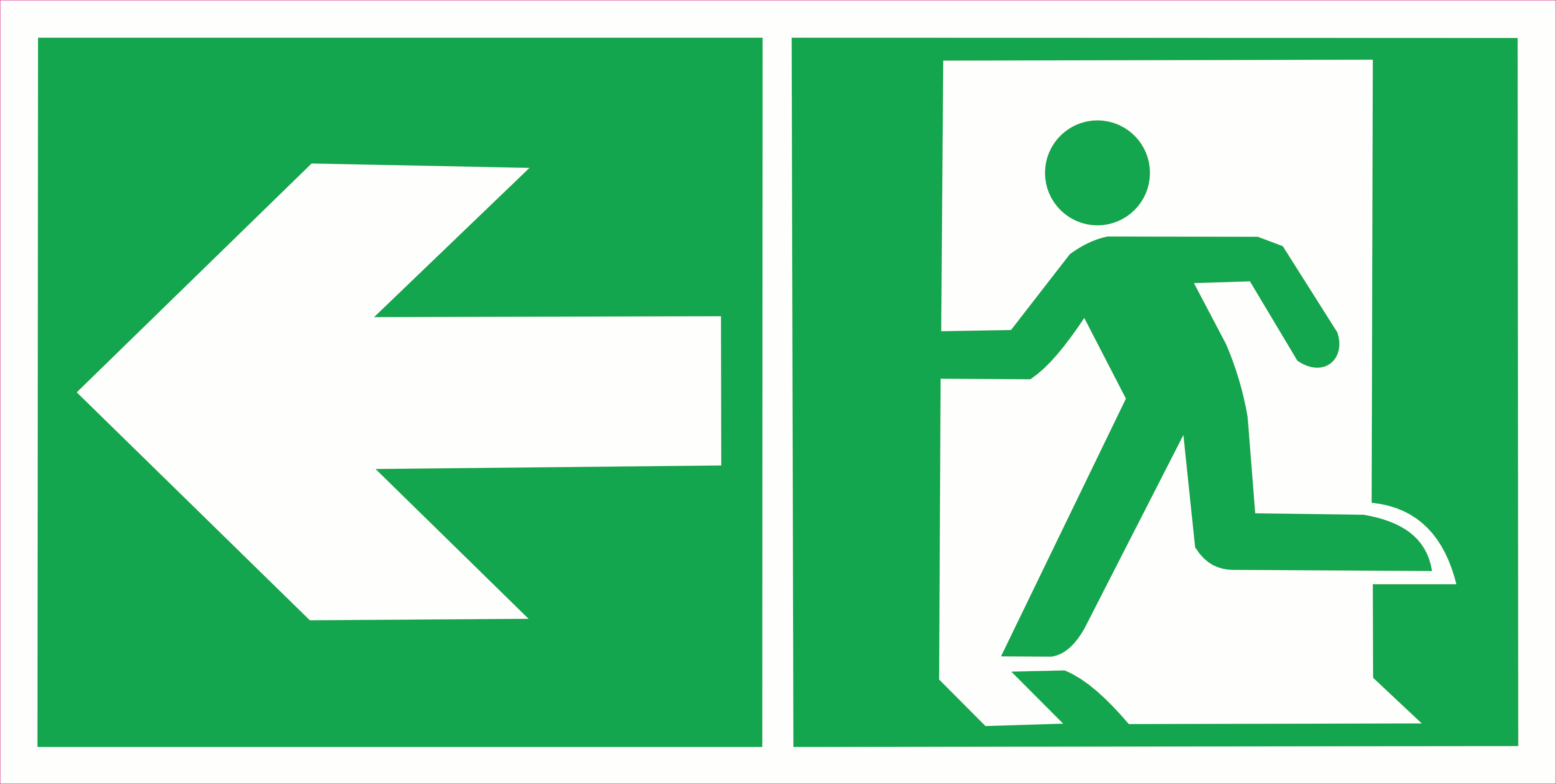 Sticker Issue de Secours Flèche Gauche 30×15 cm – Évacuation | Conforme NF EN ISO 7010