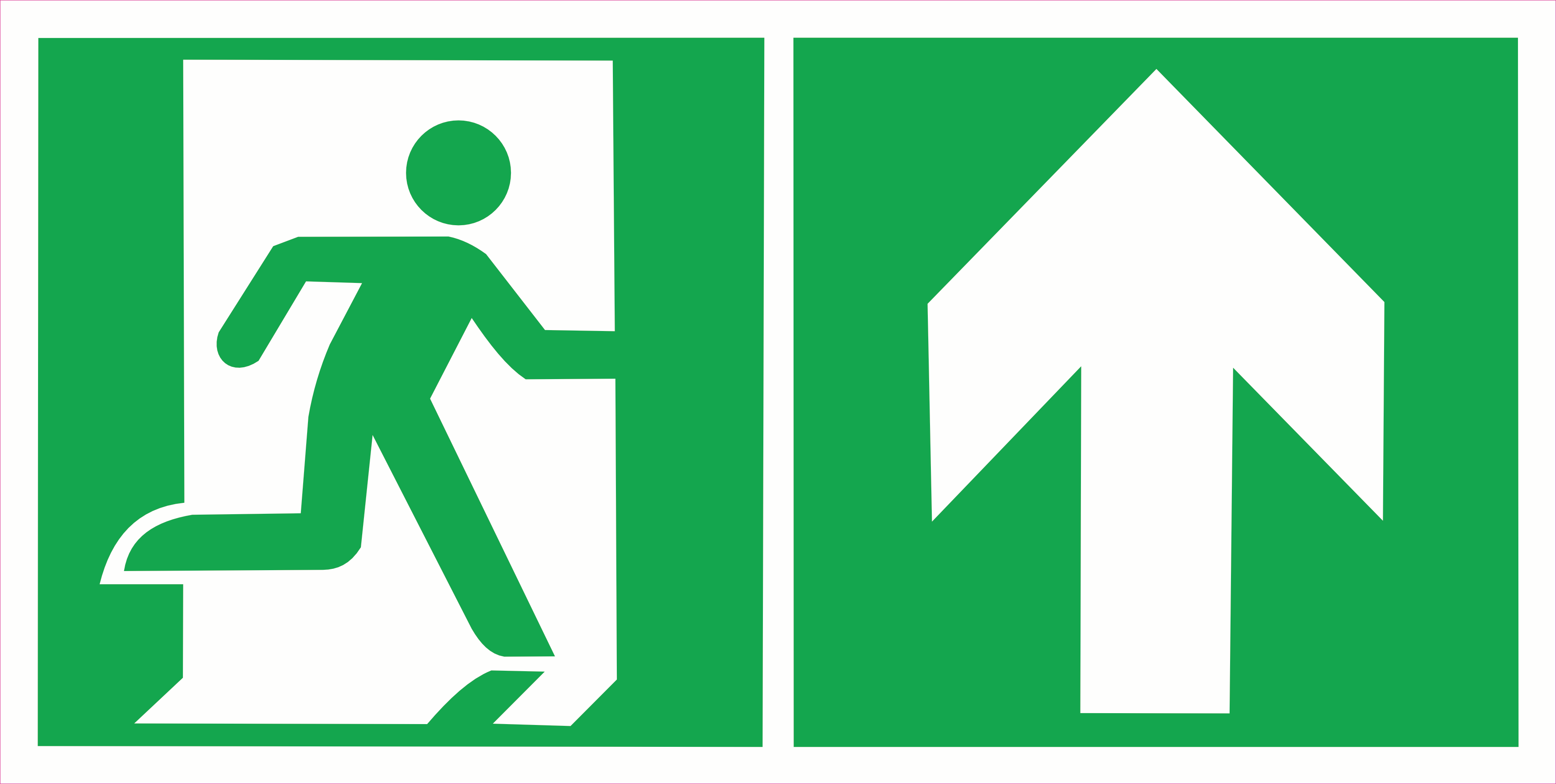Sticker Issue de Secours Flèche Haut 30×15 cm – Évacuation | Conforme NF EN ISO 7010