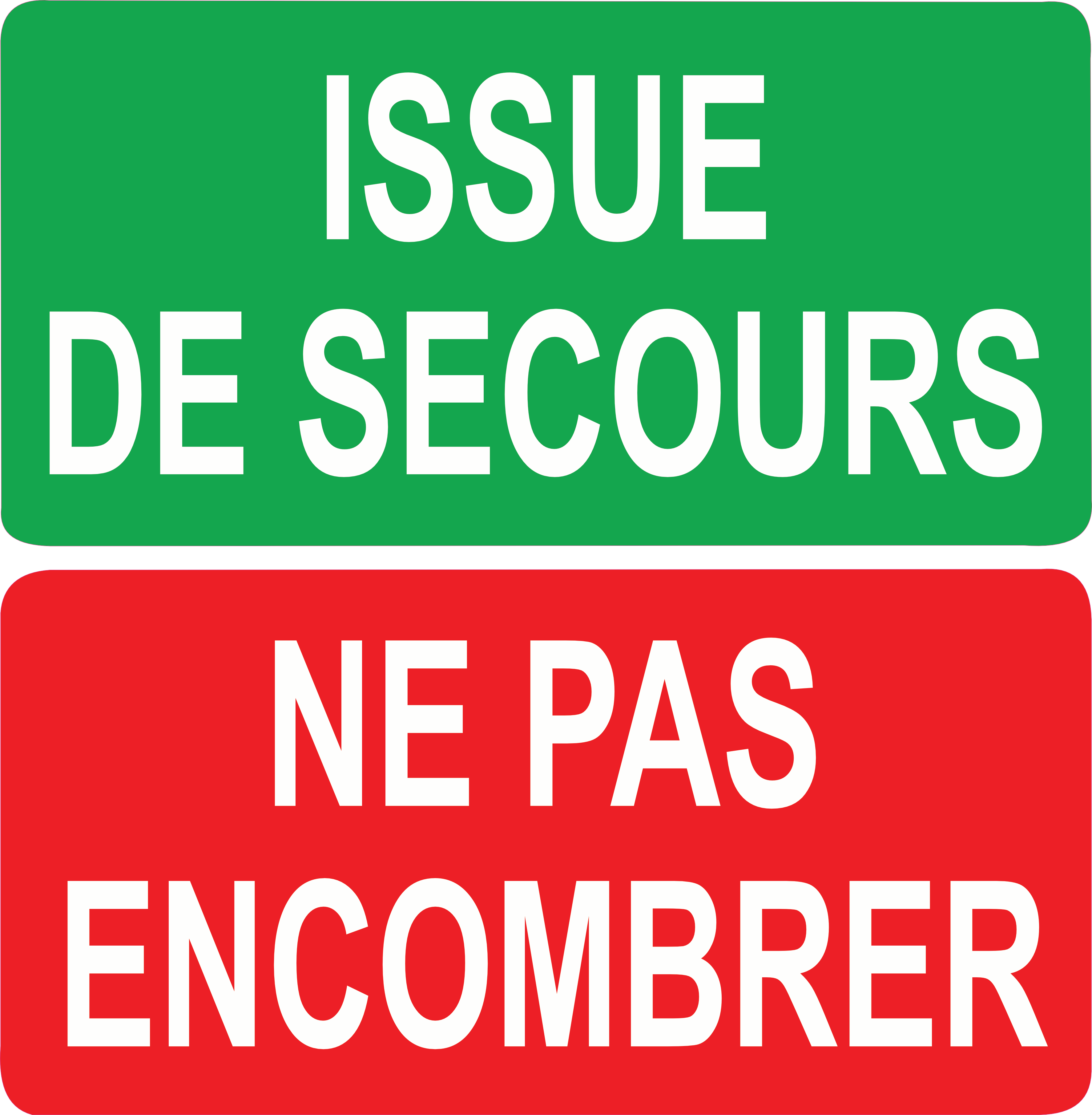 Pack Signalétique Issue de Secours + Ne Pas Encombrer 30 x 30 cm – Panneau pvc 3 mm Sécurité Évacuation