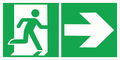 Sticker Issue de Secours Flèche Droite 30×15 cm – Évacuation | Conforme NF EN ISO 7010