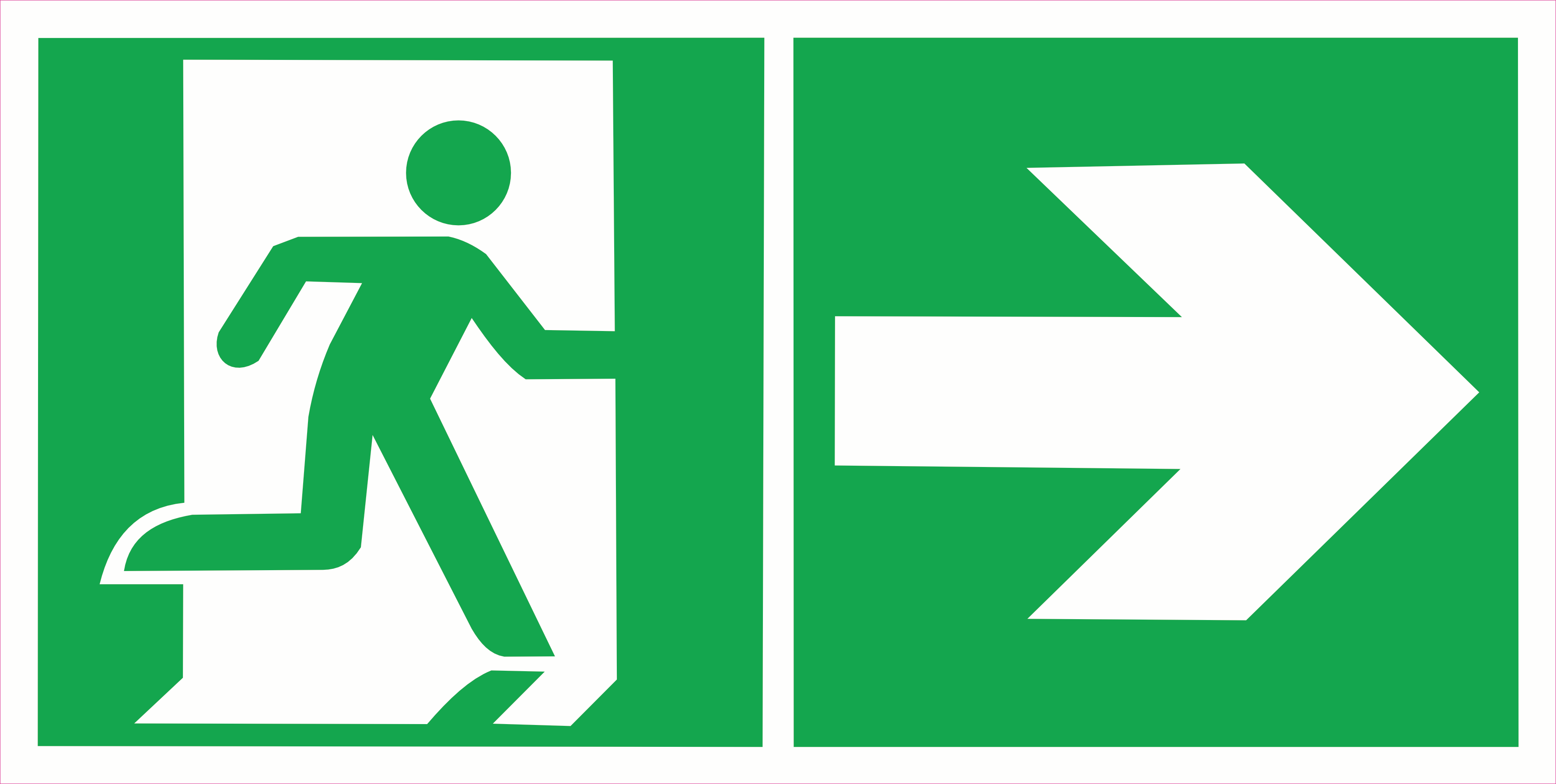 Sticker Issue de Secours Flèche Droite 30×15 cm – Évacuation | Conforme NF EN ISO 7010