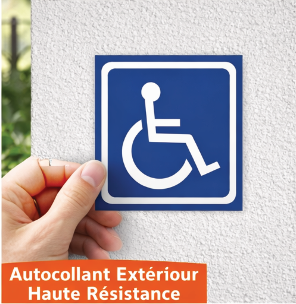Panneau magnetique pmr Handicapé 15 x 15 cm – Signalisation Accessibilité