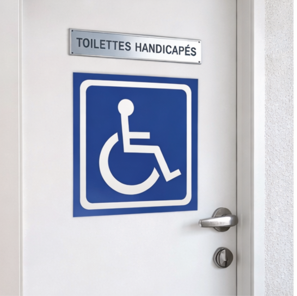 Panneau magnetique pmr Handicapé 15 x 15 cm – Signalisation Accessibilité