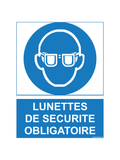 Panneau pvc 3mm 15 x 20 cm Lunettes de Protection Obligatoires – Signalisation EPI Industrie et Atelier – Plusieurs Tailles et Supports