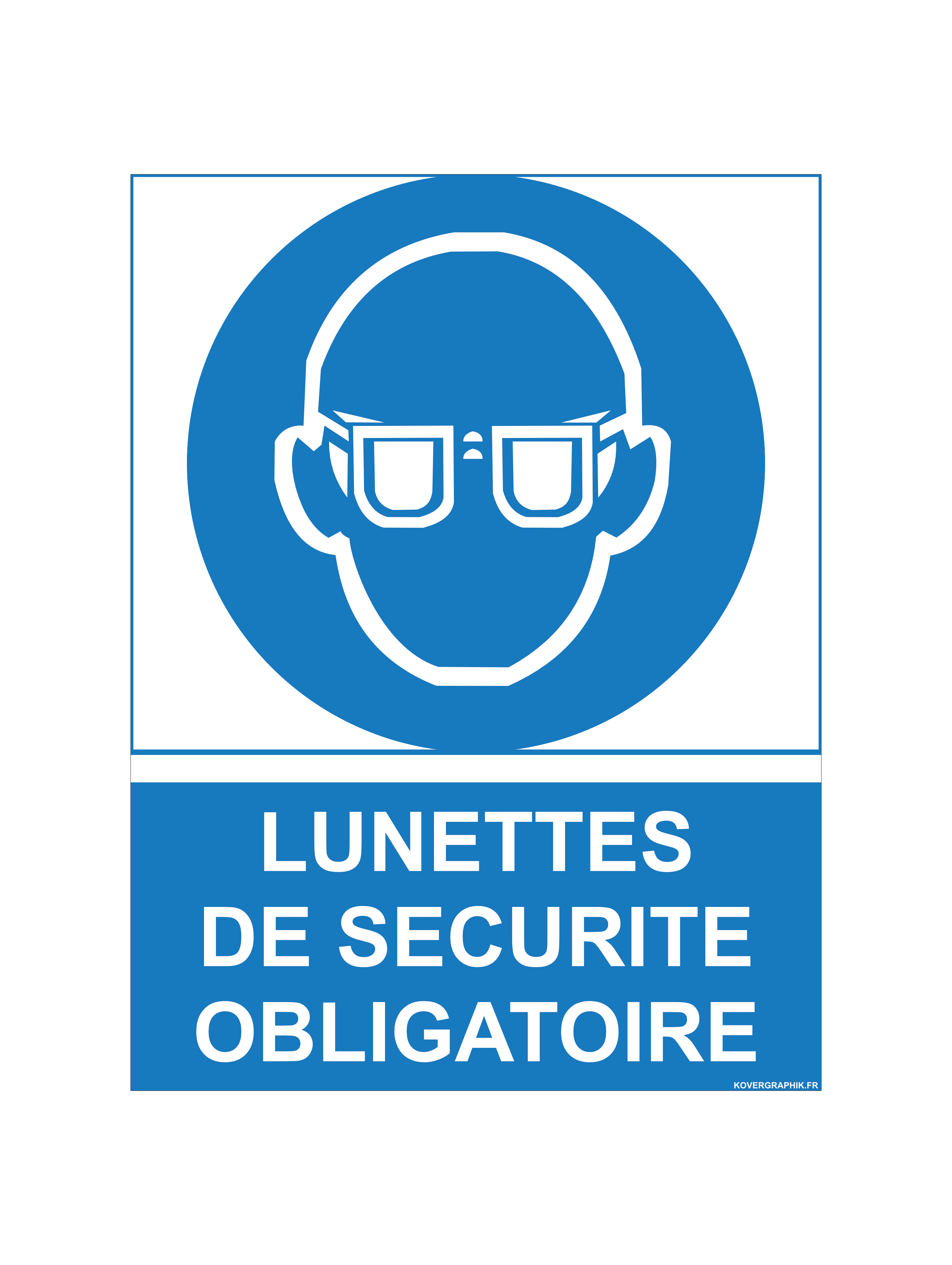 Stickers 15 x 20 cm Lunettes de Protection Obligatoires – Signalisation EPI Industrie et Atelier – Plusieurs Tailles et Supports