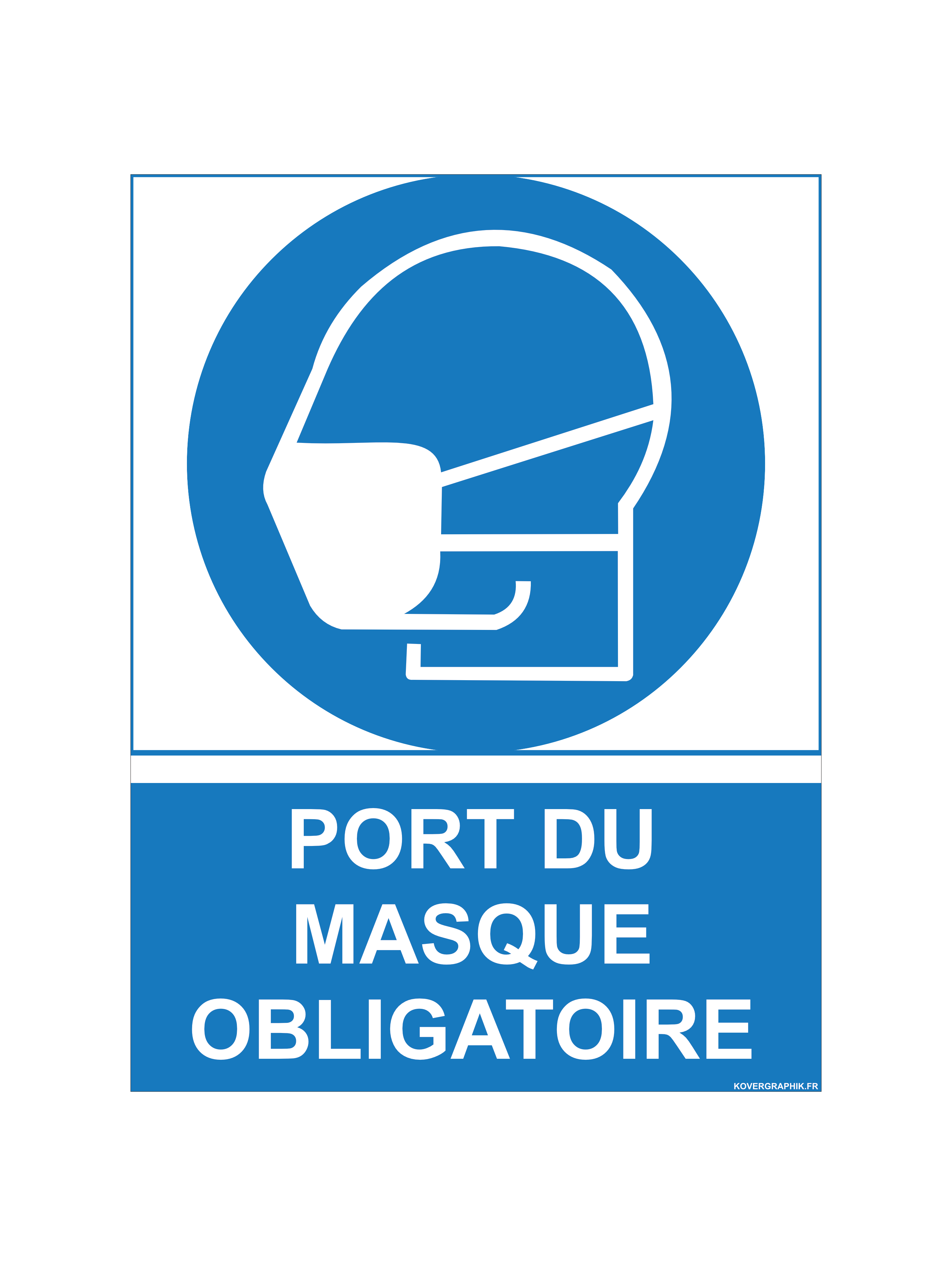 Sticker 15 x 20 cm Masque Obligatoire – Signalisation EPI Hygiène et Sécurité –
