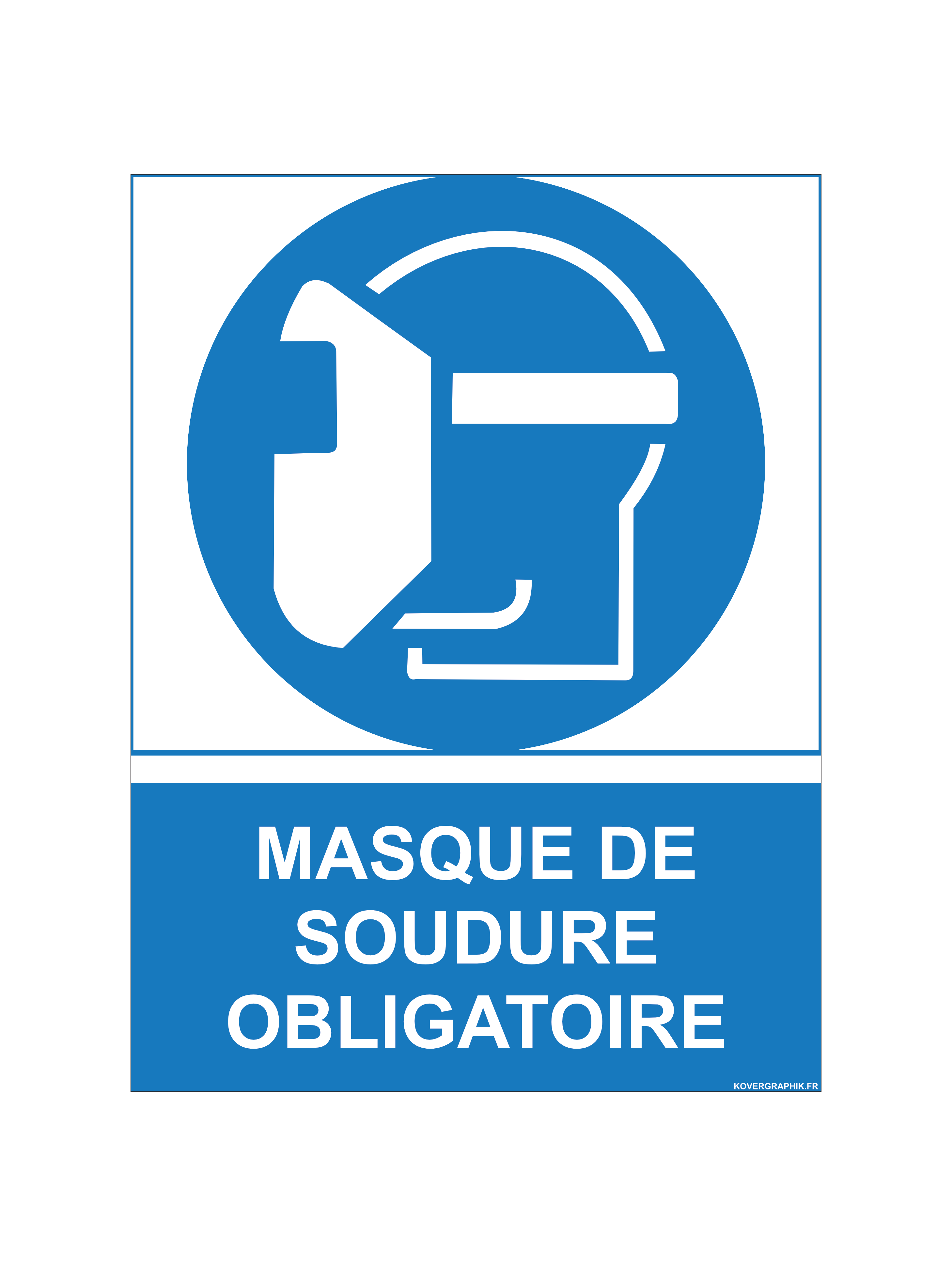 Sticker 15 x 20 cm Masque de Soudure Obligatoire – Signalisation EPI Atelier et Industrie