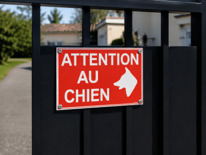 Panneau Attention au Chien 30 x 40 cm – Signalétique Sécurité PVC