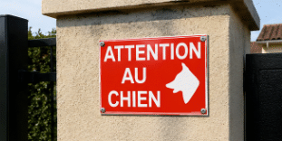 Panneau Attention au Chien 30 x 40 cm – Signalétique Sécurité PVC