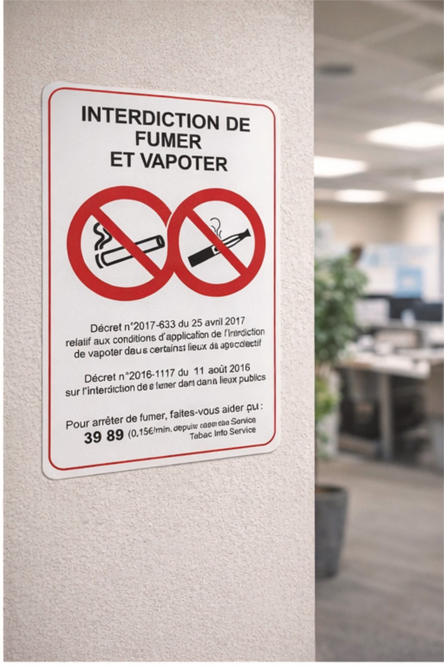 Sicker Affiche Interdiction de Fumer et Vapoter A4 | Signalétique Obligatoire